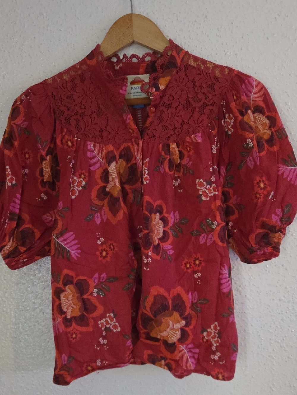 FARM RIO Floral Red Blouse